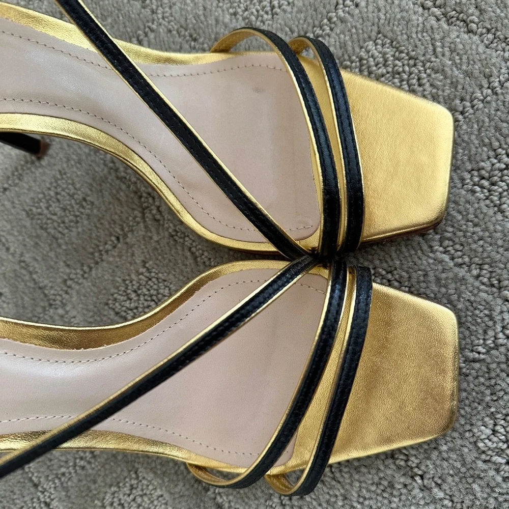 Metallic gold and black Luna Sandal by Schutz - Picture 4 of 5